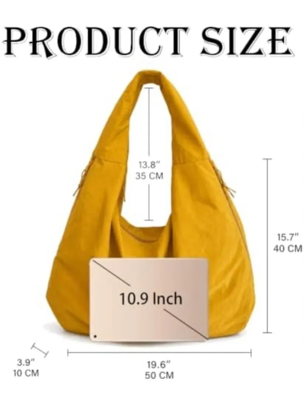 Large Vintage Nylon Hobo Bag - Casual Crescent Shoulder Tote for Women